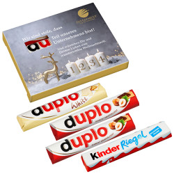 4er "Advent"s-Duplo-Pack (2x Duplo klassisch, 1x Duplo weiß & 1x Kinder Riegel)