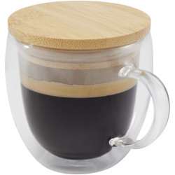 Lenora 250 ml Glasbecher mit Bambusdeckel Lenora 250 ml Glasbecher mit Bambusdeckel