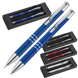 Schreibset mit Kugelschreiber und Druckbleistift aus Metall