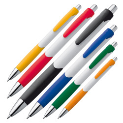 Kugelschreiber mit farbiger Gummigriffzone Kugelschreiber mit farbiger Gummigriffzone