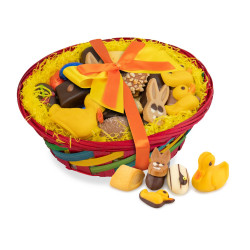 Geschenkartikel / Präsentartikel: Großer Osterkorb mit Confiseriespezialitäten, 600 g Geschenkartikel / Präsentartikel: Großer Osterkorb mit Confiseriespezialitäten, 600 g