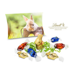 Geschenkartikel / Präsentartikel: Lindt Ostertasche inkl. Lindt-Goldhase - auch in individueller Kissenverpackung Geschenkartikel / Präsentartikel: Lindt Ostertasche inkl. Lindt-Goldhase - auch in individueller Kissenverpackung