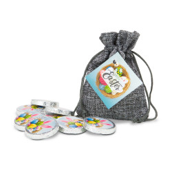 Geschenkset / Präsenteset: Oster-Schokotaler im Säckchen