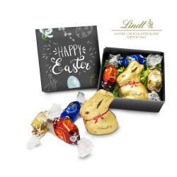 Geschenkartikel / Präsentartikel: Lindt Osternest - Goldhase und 3 Lindor Mini-Eier, auch in individueller Schachtel Geschenkartikel / Präsentartikel: Lindt Osternest - Goldhase und 3 Lindor Mini-Eier, auch in individueller Schachtel