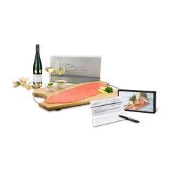 Geschenkartikel / Präsentartikel: Lachs-Gutschein in Holzbox: Genießer Geschenkartikel / Präsentartikel: Lachs-Gutschein in Holzbox: Genießer
