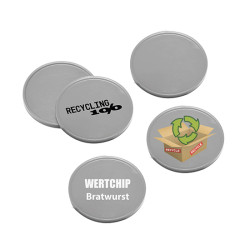 1€-Chip aus recyceltem Kunststoff