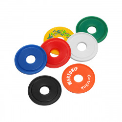 1€-Chip mit Loch mittig