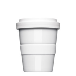 Kaffebecher "Coffee2Go-Becher Mini", mit glatter oder geriffelter Siliconbanderole Kaffebecher "Coffee2Go-Becher Mini", mit glatter oder geriffelter Siliconbanderole