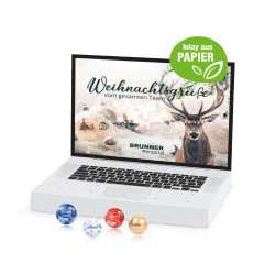 Adventskalender "Laptop", Lindt Minis, Inlay aus Papier