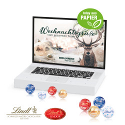 Adventskalender "Laptop", Lindt Minis, Inlay aus Papier