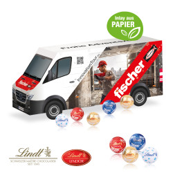 3D-Adventskalender "Transporter", Lindt Minis, Inlay aus Papier