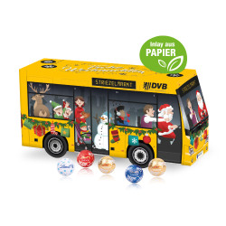 3D Adventskalender "Bus", Lindt Minis, Inlay aus Papier