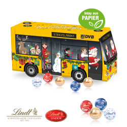 3D-Adventskalender "Bus", Lindt Minis, Inlay aus Papier