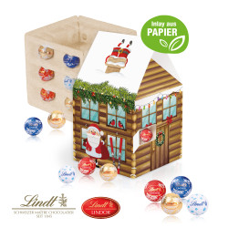 Präsent "Adventshaus Edition", Lindt Minis, Inlay aus Papier