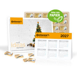 "2 in 1" Marken-Adventskalender, Lindt Schokolade mit Jahresplaner, Inlay aus Papier