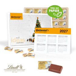 "2 in 1" Marken-Adventskalender, Lindt Schokolade mit Jahresplaner, Inlay aus Papier
