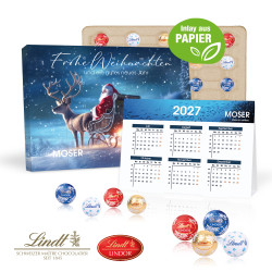 "2 in 1" Marken-Adventskalender, Lindt Lindor Minis mit Jahresplaner, Inlay aus Papier
