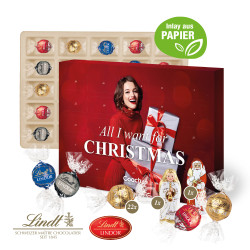 Adventskalender, Lindt Lindor Pralinés, Santa und Engel, Inlay aus Papier