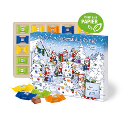 Adventskalender, Ritter SPORT Schokowürfel, Inlay aus Papier