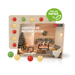 Tisch-Adventskalender, Fairtrade® Schokolade, Inlay aus Papier