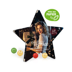 Adventskalender "Stern", Fairtrade® Schokolade, Inlay aus Papier