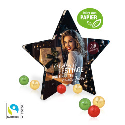 Adventskalender "Stern", Fairtrade® Schokolade, Inlay aus Papier