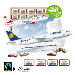 Adventskalender "individuelle Kalenderform", Sarotti Fairtrade® Schokolade, Inlay aus Papier