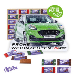 Adventskalender "individuelle Kalenderform", Milka Schokolade, Inlay aus Papier