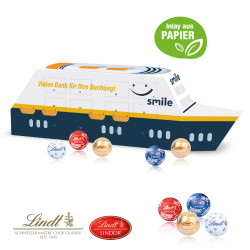 3D-Adventskalender "Schiff", Lindt Minis, Inlay aus Papier