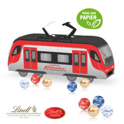 3D-Adventskalender "Bahn", Lindt Minis, Inlay aus Papier