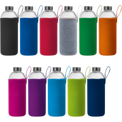 Trinkflasche aus Glas mit Neoprenüberzug, 1.000ml