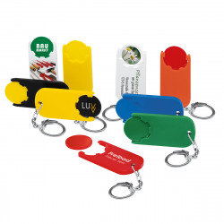 Chiphalter mit 1€-Chip "Alpha" mit Gliederkette, grün