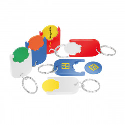 Chiphalter mit 1€-Chip "Gamma" mit Schlüsselring, grün