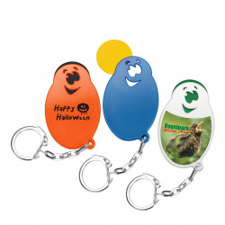 Chiphalter mit 1€-Chip "Gesicht" mit Gliederkette, blau