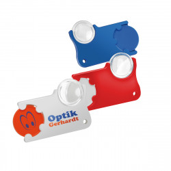 Chiphalter mit 1€-Chip und Lupe, schwarz