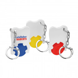 Chiphalter mit 1€-Chip "Zahn" mit Gliederkette