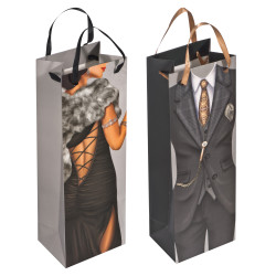 Geschenktüte Mann/Frau in der Größe einer Weinflasche