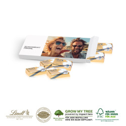 PRÄSENTBOX MIT LINDT SCHOKOTÄFELCHEN - 6 Schokotäfelchen (ca. 30 g) „Vollmilch“ von Lindt