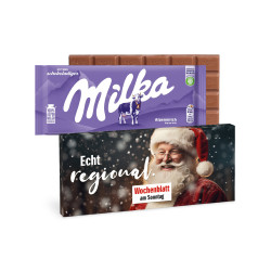 Milka Schokoladentafel in Werbekartonage - Weihnachten