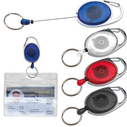 Schlüsselanhänger mit Karabiner und ausziehbarem Schlüsselring Schlüsselanhänger mit Karabiner und ausziehbarem Schlüsselring