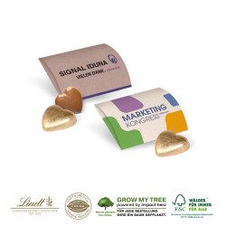 LINDT HERZ, 5 g IM WERBEBRIEFCHEN - 1 Lindt Schokoladenherz „Vollmilch“ (ca. 5 g)