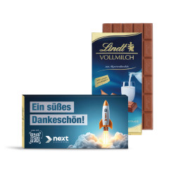 Premium Lindt Schokoladentafel im Werbeschuber - Express