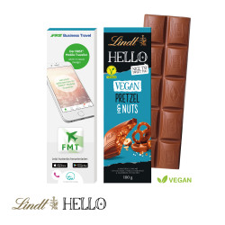 Lindt HELLO Schokoladentafel, vegan im Werbeschuber