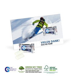 WERBE-KLAPPKARTE - 1 Wrigley´s Extra Professional White Kaugummi (ca. 3 g)