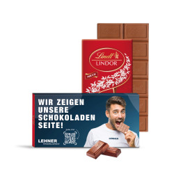 Premium Schokolade Lindt Lindor im Werbeschuber