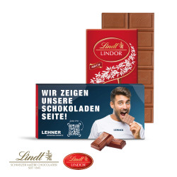 Premium Schokolade Lindt Lindor im Werbeschuber