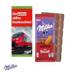 Milka Schokoladentafel Extra, 190 g im Werbeschuber