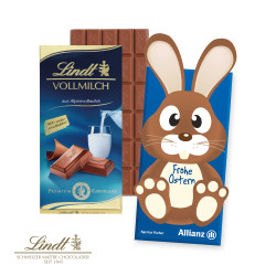 Lindt Schokoladentafel "Osterhase" in Werbekartonage