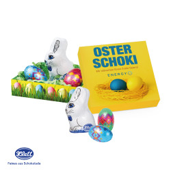 Präsent "Kleiner Ostergruß", Klett Schokoladen-Eier und Osterhase