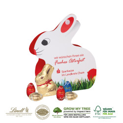 WERBE HASE MIT SCHOKOLADENMISCHUNG VON LINDT WERBE HASE MIT SCHOKOLADENMISCHUNG VON LINDT